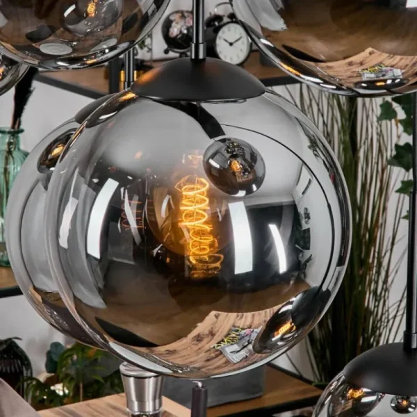 hofstein Gastor Suspension, Boule lumineuse, Suspension Fumé, 8 lumières* Lampes Modernes