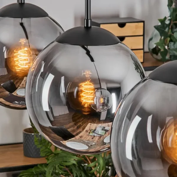 hofstein Gastor Suspension, Boule lumineuse, Suspension Fumé, 4 lumières* Lampes Modernes