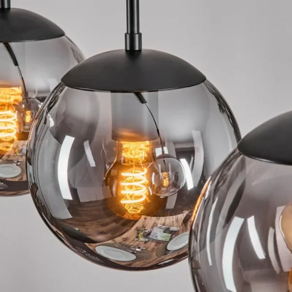 hofstein Gastor Suspension, Boule lumineuse Clair, Fumé, 3 lumières* Lampes Modernes