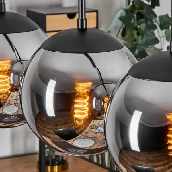 hofstein Gastor Suspension, Boule lumineuse, Suspension Chrome, Fumé, 4 lumières* Lampes Modernes
