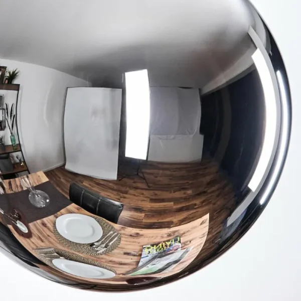 hofstein Gastor Suspension, Boule lumineuse Chrome, Fumé, 3 lumières* Lampes Modernes