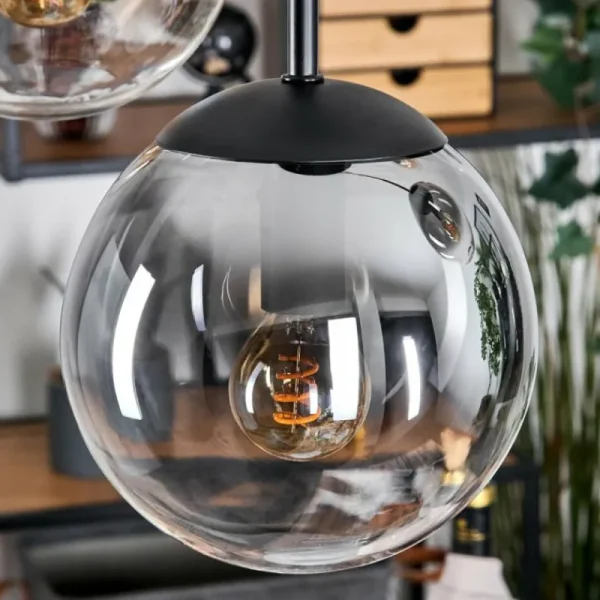 hofstein Gastor Suspension, Boule lumineuse, Suspension Ambre, Clair, Fumé, 5 lumières* Lampes Modernes