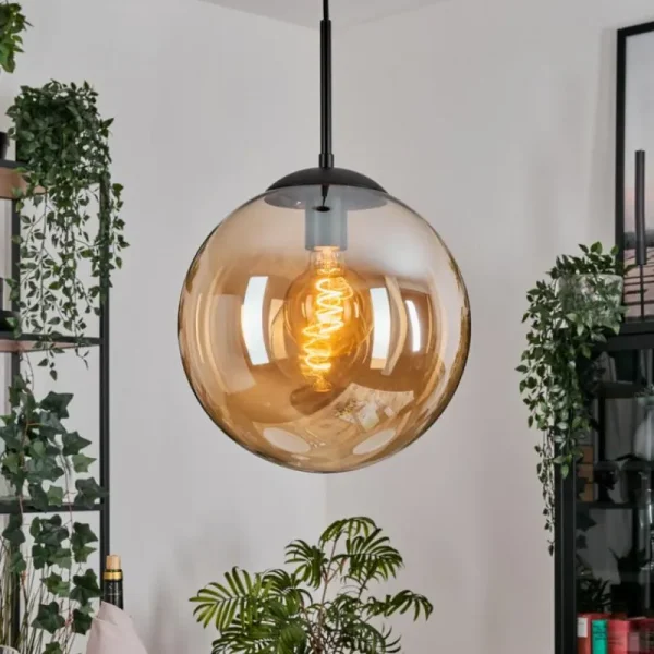 hofstein Gastor Suspension, Boule lumineuse Ambre, 1 lumière* Lampes En Verre