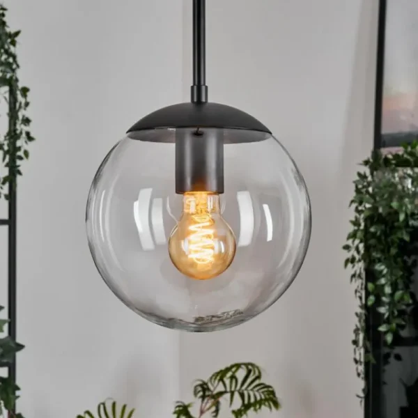 hofstein Gastor Suspension, Boule lumineuse Clair, 1 lumière* Lampes En Verre