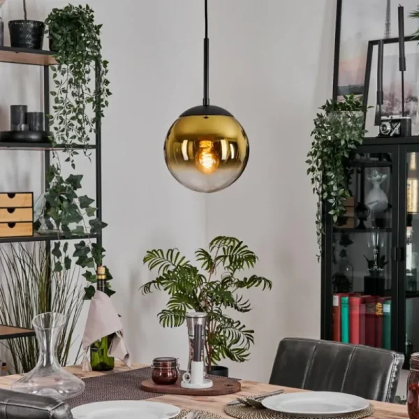 hofstein Gastor Suspension, Boule lumineuse 20 cm Or, Clair, 1 lumière* Lampes En Verre