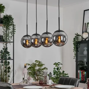hofstein Gastor Suspension, Boule lumineuse, Suspension Fumé, 4 lumières* Lampes Modernes