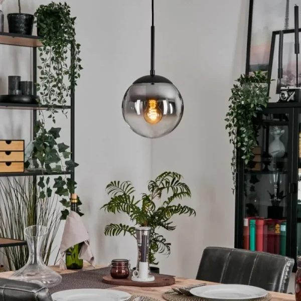 hofstein Gastor Suspension, Boule lumineuse Clair, Fumé, 1 lumière* Lampes Modernes
