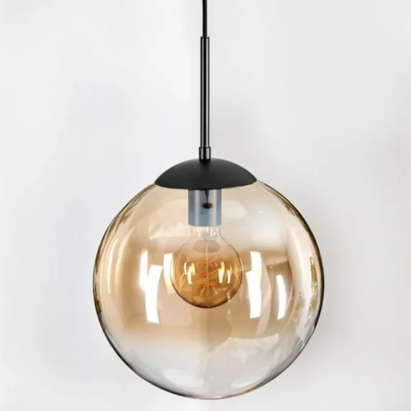 hofstein Gastor Suspension, Boule lumineuse, Suspension Ambre, Clair, 1 lumière* Lampes En Verre