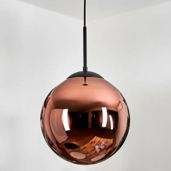 hofstein Gastor Suspension, Boule lumineuse, Suspension Cuivré, 1 lumière* Lampes En Verre