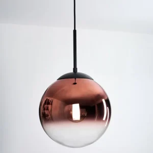 hofstein Gastor Suspension, Boule lumineuse, Suspension Clair, Cuivré, 1 lumière* Lampes En Verre