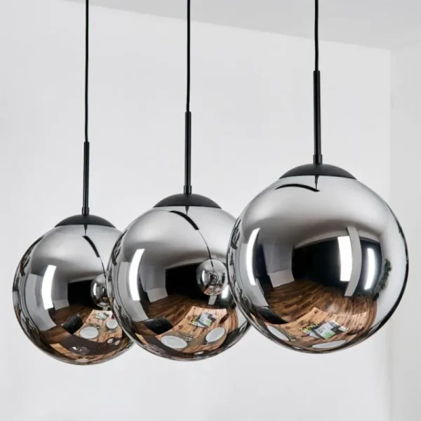 hofstein Gastor Suspension, Boule lumineuse, Suspension Chrome, Fumé, 3 lumières* Lampes Modernes