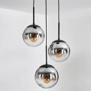 hofstein Gastor Suspension, Boule lumineuse 30 cm Clair, Fumé, 3 lumières* Lampes Modernes