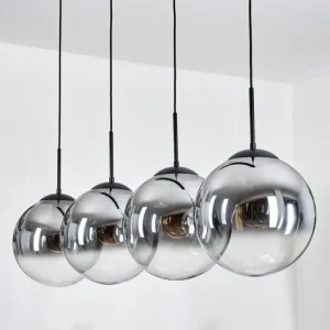 hofstein Gastor Suspension, Boule lumineuse, Suspension Clair, Fumé, 4 lumières* Lampes Modernes