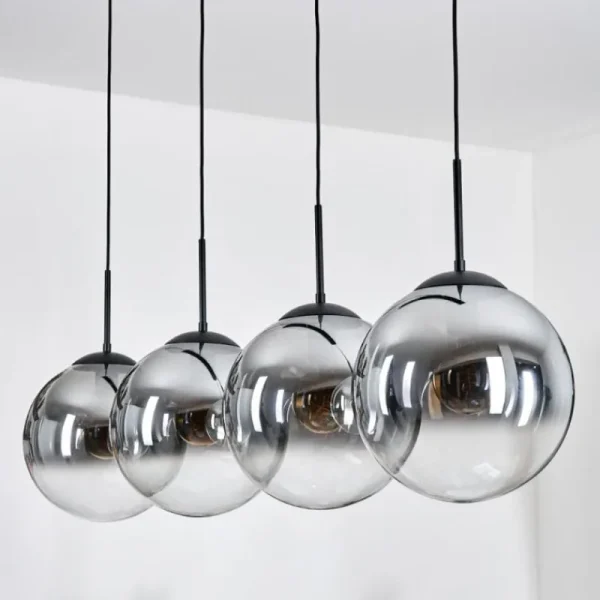 hofstein Gastor Suspension, Boule lumineuse, Suspension Clair, Fumé, 4 lumières* Lampes Modernes