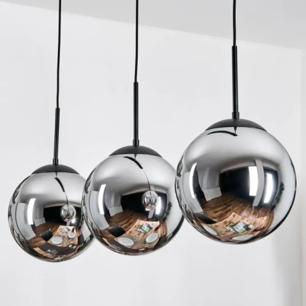 hofstein Gastor Suspension, Boule lumineuse Noir, 3 lumières* Lampes Modernes
