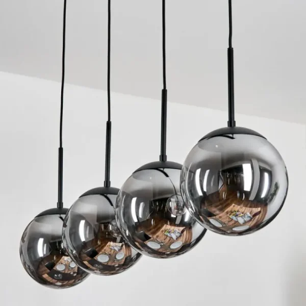 hofstein Gastor Suspension, Boule lumineuse, Suspension Fumé, 4 lumières* Lampes Modernes