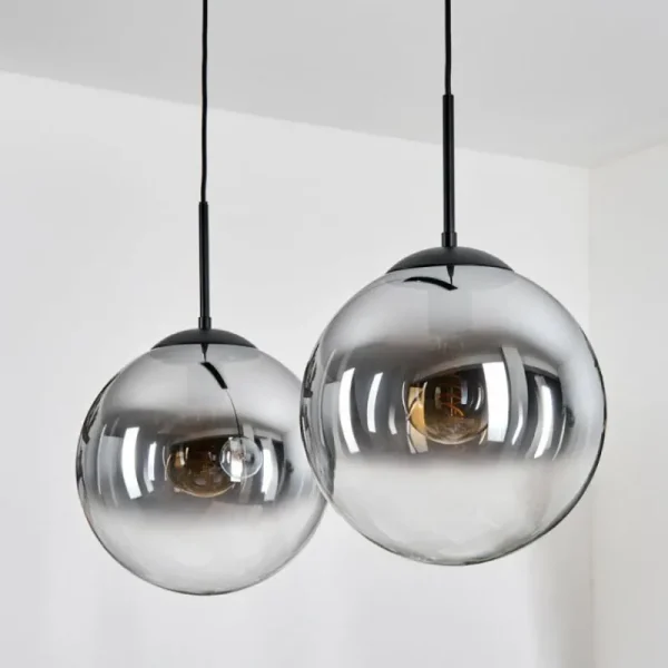hofstein Gastor Suspension, Boule lumineuse Noir, 2 lumières* Lampes Modernes