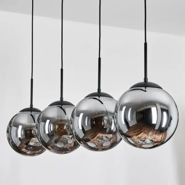 hofstein Gastor Suspension, Boule lumineuse, Suspension Fumé, 4 lumières* Lampes Modernes