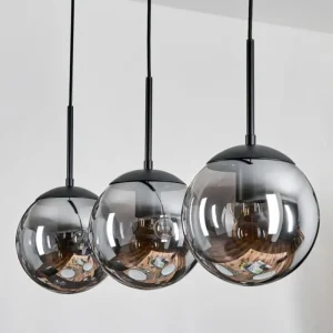 hofstein Gastor Suspension, Boule lumineuse Clair, Fumé, 3 lumières* Lampes Modernes