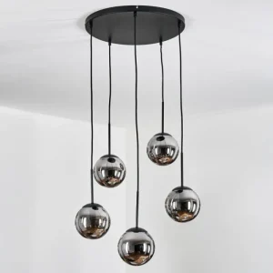 hofstein Gastor Suspension, Boule lumineuse, Suspension Fumé, 5 lumières* Lampes Modernes