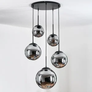 hofstein Gastor Suspension, Boule lumineuse 45 cm Noir, 5 lumières* Lampes Modernes