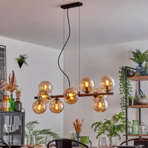 hofstein Gastor Suspension, Boule lumineuse, Suspension Ambre, 10 lumières* Lampes En Verre