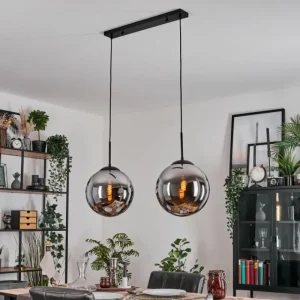 hofstein Gastor Suspension, Boule lumineuse, Suspension Noir, 2 lumières* Lampes Modernes