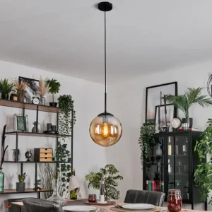 hofstein Gastor Suspension, Boule lumineuse 25 cm Ambre, 1 lumière* Lampes En Verre
