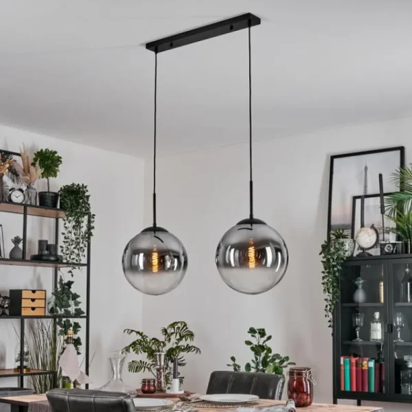 hofstein Gastor Suspension, Boule lumineuse Noir, 2 lumières* Lampes Modernes