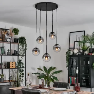 hofstein Gastor Suspension, Boule lumineuse, Suspension Clair, Fumé, 5 lumières* Lampes Modernes
