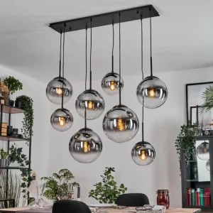 hofstein Gastor Suspension, Boule lumineuse, Suspension Clair, Fumé, 8 lumières* Lampes Modernes