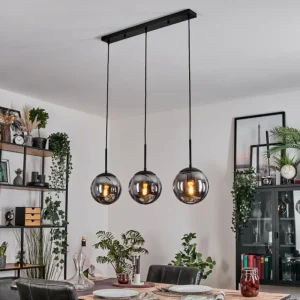 hofstein Gastor Suspension, Boule lumineuse Clair, Fumé, 3 lumières* Lampes Modernes