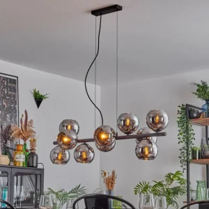 hofstein Gastor Suspension, Boule lumineuse, Suspension Chrome, Fumé, 10 lumières* Lampes Modernes