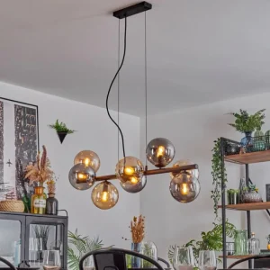 hofstein Gastor Suspension, Boule lumineuse, Suspension Ambre, Fumé, 8 lumières* Lampes Modernes