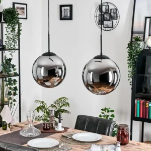 hofstein Gastor Suspension, Boule lumineuse, Suspension Noir, 2 lumières* Lampes Modernes