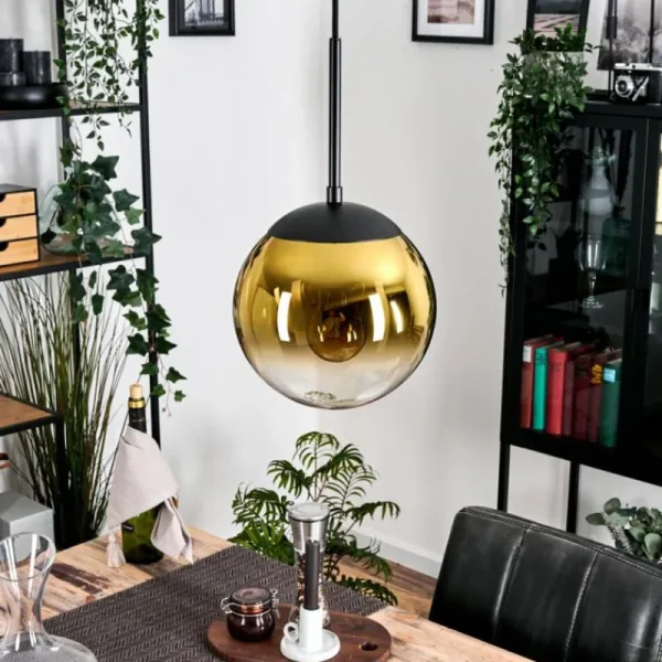 hofstein Gastor Suspension, Boule lumineuse 20 cm Or, Clair, 1 lumière* Lampes En Verre