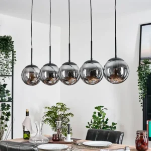 hofstein Gastor Suspension, Boule lumineuse, Suspension Fumé, 5 lumières* Lampes Modernes