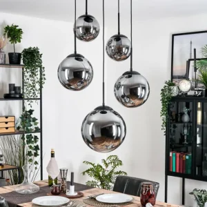 hofstein Gastor Suspension, Boule lumineuse 45 cm Noir, 5 lumières* Lampes Modernes