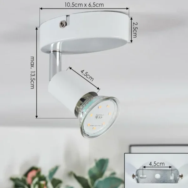 hofstein Gjedso Plafonnier, Spot de plafond LED Blanc, 1 lumière* Lampes Modernes