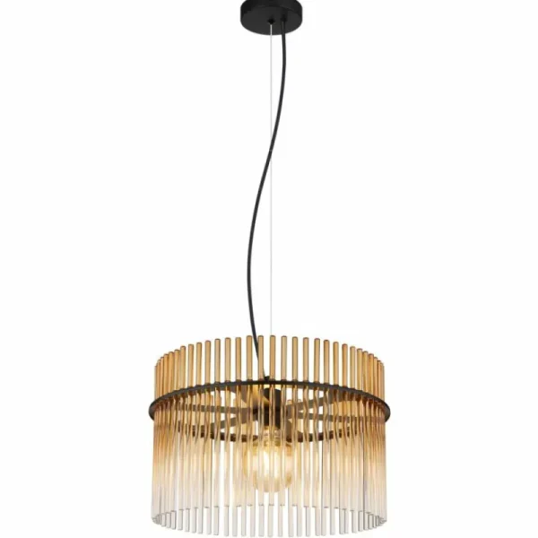 Luminaires Globo Lighting Gorley Suspension Noir, 1 lumière* Lampes En Verre