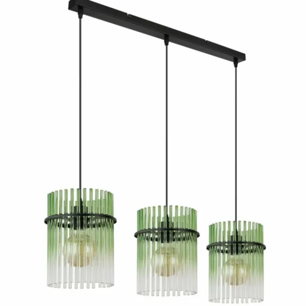 Luminaires Globo Lighting Gorley Suspension Noir, 3 lumières* Lampes En Verre