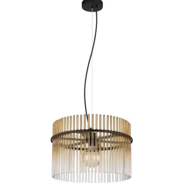 Luminaires Globo Lighting Gorley Suspension Noir, 1 lumière* Lampes En Verre