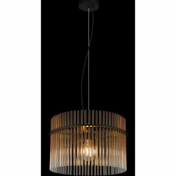 Luminaires Globo Lighting Gorley Suspension Noir, 1 lumière* Lampes En Verre