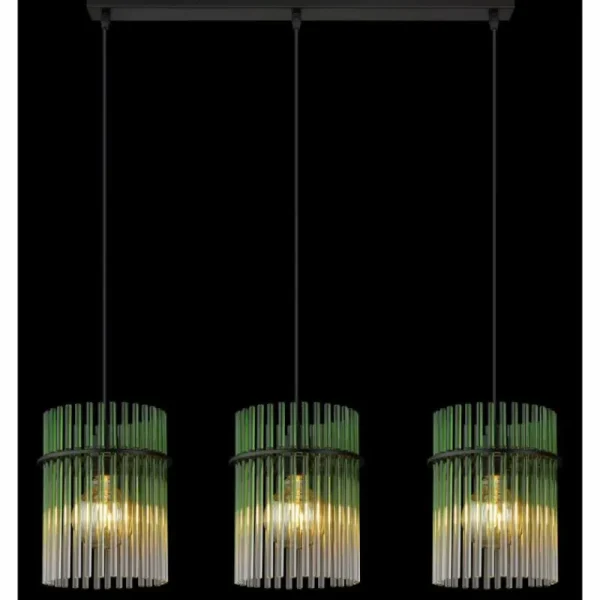 Luminaires Globo Lighting Gorley Suspension Noir, 3 lumières* Lampes En Verre