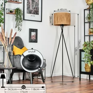 hofstein Granja Lampadaire Noir, 1 lumière* Lampes Modernes