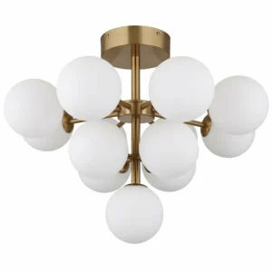 Luminaires Globo Lighting Grappy Plafonnier Or, 13 lumières* Lampes En Verre