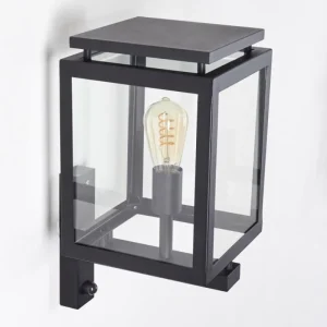 hofstein Greensboro Applique murale d'extérieur Noir, 1 lumière, Détecteur de mouvement* Lampes Modernes