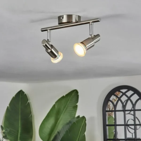 hofstein Gropptorp Plafonnier, Spot de plafond Nickel mat, 2 lumières* Lampes Modernes