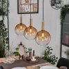 hofstein Grovsta Suspension, Boule lumineuse, Suspension Or, Noir, 3 lumières* Lampes En Verre