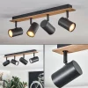 hofstein Guardais Plafonnier Brun, Couleur bois, Noir, 4 lumières* Lampes Modernes
